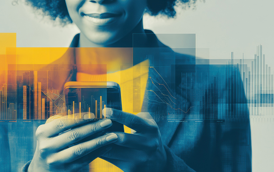 a woman texting on a smart phone