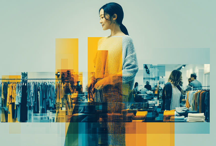 a woman in a clothing store