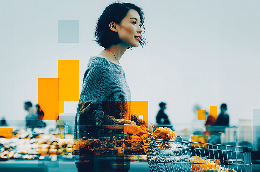 a woman at a grocery store